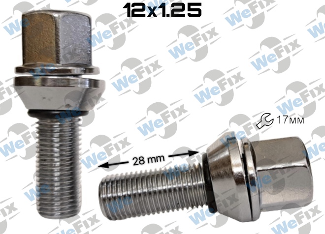 Болт колісний ексцентрик M12х1,25х28 хром ключ 17