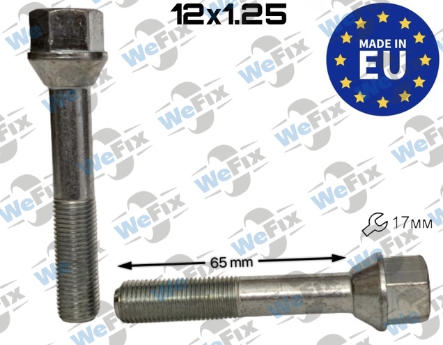 Болт колісний M12х1,25х65 конус цинк ключ 17