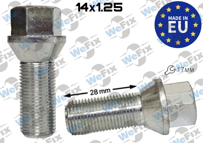 Болт колісний M14х1,25x28 конус цинк ключ 17 