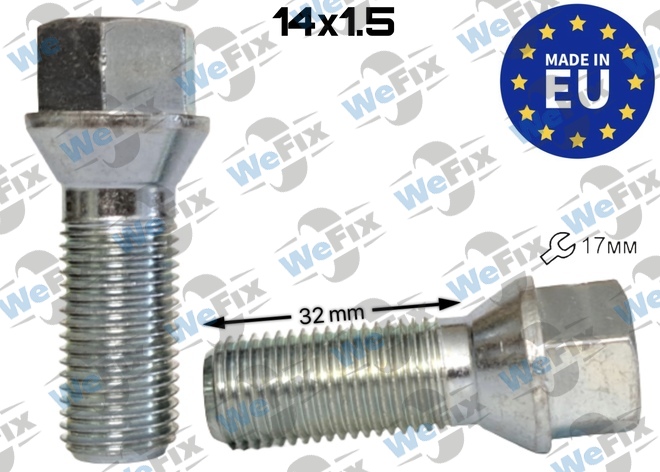 Болт колісний M14х1,5x32 конус цинк ключ 17