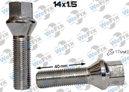 Болт колісний M14х1,5x40 конус хром ключ 17