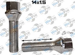Болт колісний M14х1,5x45 конус хром ключ 17