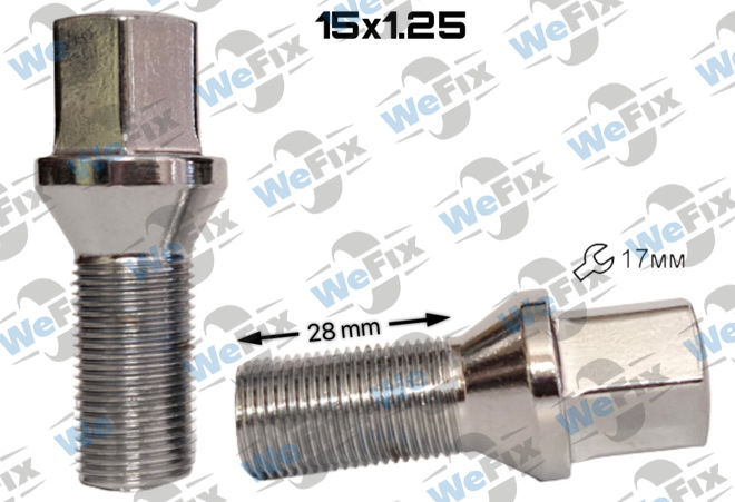 Болт колісний M15х1,25x28 конус хром ключ 17