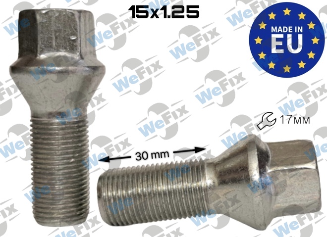 Болт колісний M15х1,25x30 конус цинк ключ 17 Italy