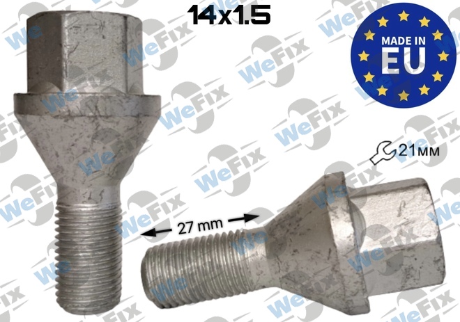 Болт колісний M14х1,5x27 конус Dacromet ключ 21 Ducato Boxer Jamper OEM