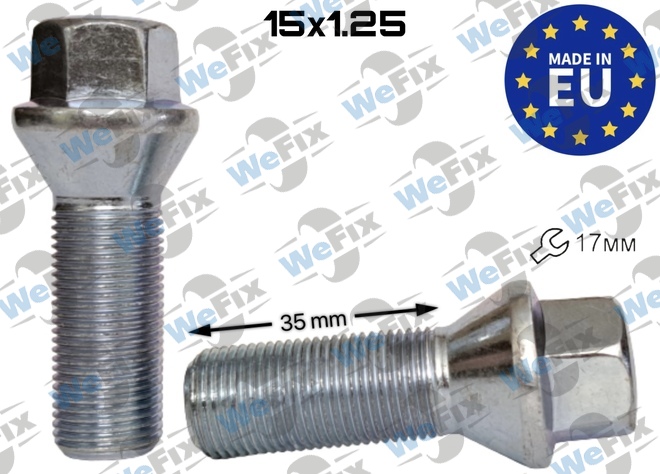Болт колісний M15х1,25x35 конус цинк ключ 17 