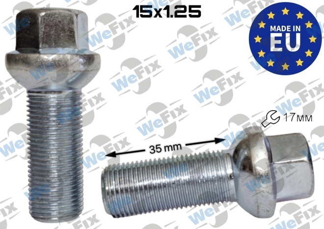 Болт колісний M15х1,25x35 сфера цинк ключ 17 