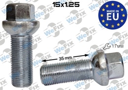 Болт колісний M15х1,25x35 сфера цинк ключ 17 