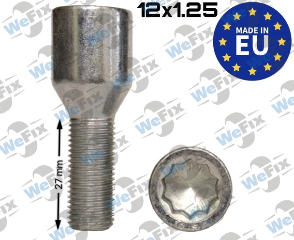 Болт колісний внутр.десятигранник M12х1,25x27 цинк (TORX)