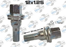 Болт колісний з шайбою M12х1,25х36 цинк ключ 17 Peugeot