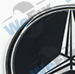 Наклейка Mercedes 56мм чорна хром метал опукла