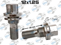 Болт колісний з шайбою M12х1,25х36 хром ключ 17 Peugeot