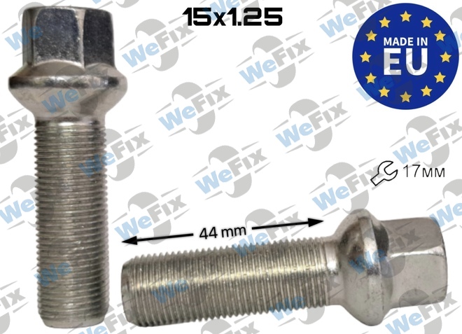 Болт колісний M15х1,25x44 сфера цинк ключ 17 Italy