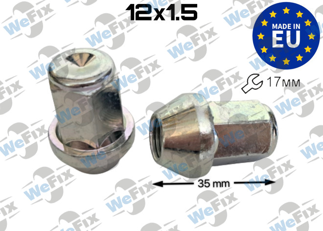 Гайка колісна закрита M12x1,5x35 конус ключ 17 цинк ITALY
