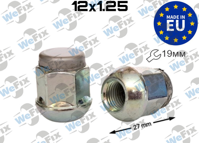 Гайка колісна закрита M12х1,25х27 сфера ключ 19 цинк ITALY Subaru