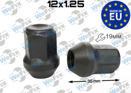 Гайка колісна закрита M12х1,25х35 конус ключ 19 чорна ITALY