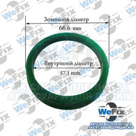 Центрувальне кільце 66.6/57.1 Green (термопластик)