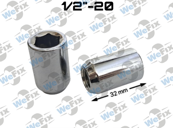 Гайка колісна відкрита M1/2"-20х32 UNF внутрішній шестигранник хром