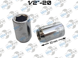 Гайка колісна відкрита M1/2"-20х32 UNF внутрішній шестигранник хром