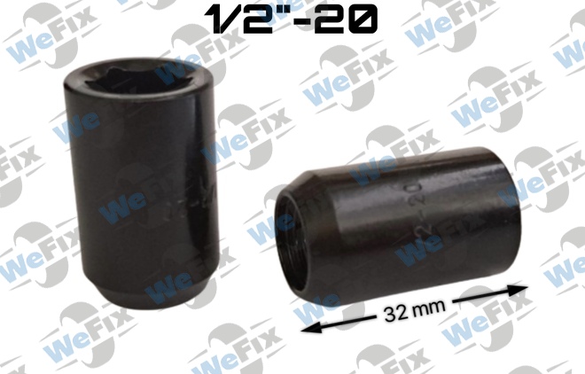 Гайка колісна відкрита M1/2"-20х32 UNF внутрішній шестигранник чорна