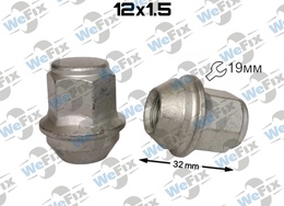 Гайка колісна закрита M12x1,5x32 конус ключ 19 нерухомий конус Dacromet Ford (аналог USA)