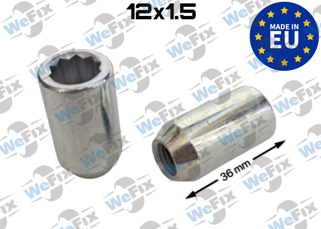 Гайка колісна відкрита M12x1,5x36 конус внутрішній десятигранник цинк ITALY