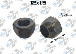 Гайка колісна відкрита M12x1,5x16 конус ключ 21 чорна
