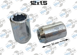 Гайка колісна відкрита M12x1,5x32 конус внутрішній десятигранник цинк