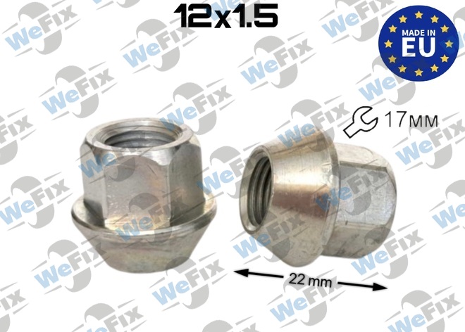 Гайка колісна відкрита M12x1,5x22 конус ключ 17 хром Italy Mazda CX-5, 6 