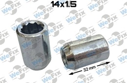 Гайка колісна відкрита M14х1,5x32 внутрішній десятигранник цинк 