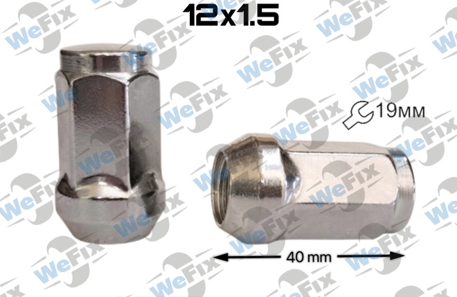 Гайка колісна закрита M12x1,5x40 конус ключ 19 хром