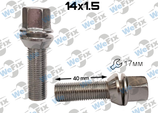 Болт колісний ексцентрик M14х1,5x40 хром ключ 17