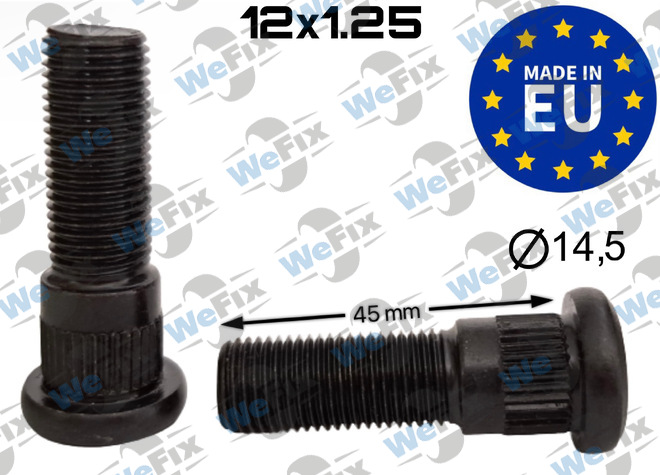 Шпилька колісна M12х1,25х45 шліц 14,5 чорна Subaru