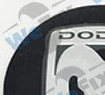 Наклейка Dodge 56мм чорна метал опукла