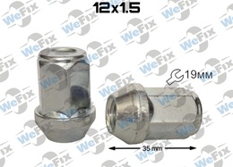 Гайка колісна закрита M12x1,5x35 конус ключ 19 цинк 