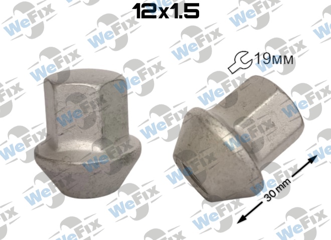 Гайка колісна закрита M12x1,5x30 нерухомий конус ключ 19 Ford Dacromet