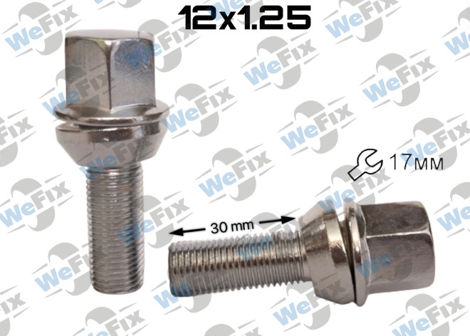 Болт колісний ексцентрик M12х1,25х30 хром ключ 17