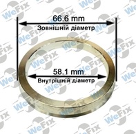 Центрувальне кільце 66.6/58.1 (алюміній)