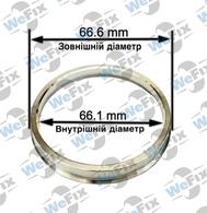 Центрувальне кільце 66.6/66.1 (алюміній)