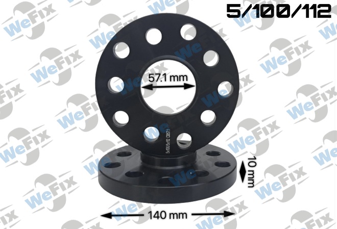 Проставка VW, Audi 10мм 5/100/112 dia 57,1 чорна D=140