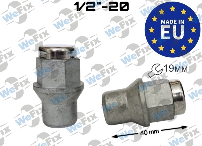 Гайка колісна закрита M1/2"-20х40 конус UNF з виступом та подовженою різьбою ключ 19 Dacromet