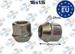 Гайка колісна відкрита M16х1,5х25 конус ключ 24 цинк Italy