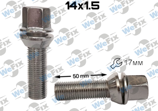 Болт колісний ексцентрик M14х1,5х50 хром ключ 17