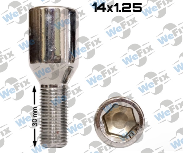 Болт колісний внутр. шестигр. М14х1,25х30 хром