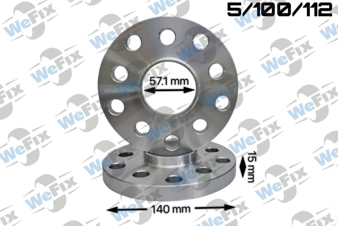 Проставка VW, Audi 15мм 5/100/112 dia 57,1 D=140 Лита