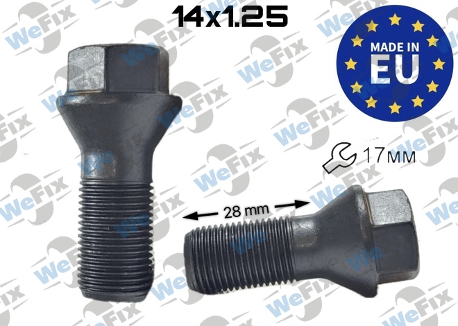 Болт колісний M14х1,25x28 конус чорний ключ 17 BMW, Mini (ориг.) Italy