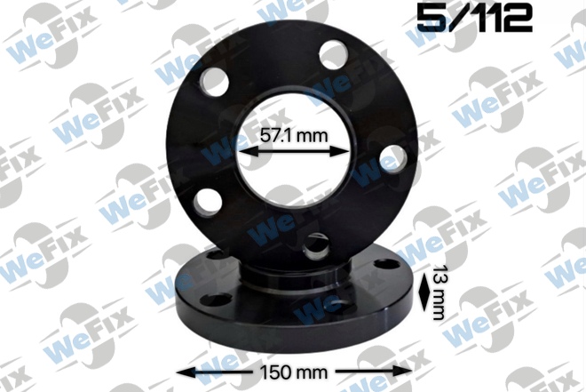 Проставка VW, Audi 13мм 5/112 dia 57,1 чорна D=150