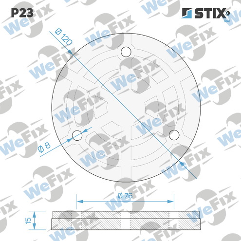 P23 Накладка для домкрата посилена 3 отвори 120x15 мм STIX. Фото 4
