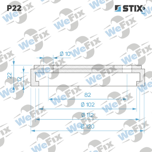 P22 Накладка для домкрата посилена 2 отвори 120x112x22 мм STIX. Фото 5