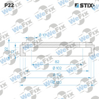 P22 Накладка для домкрата посилена 2 отвори 120x112x22 мм STIX. Фото 5